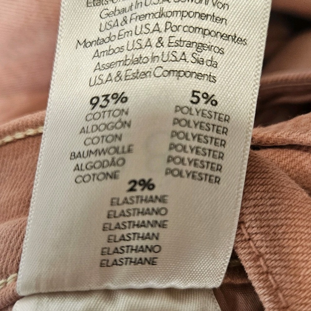 Mother The Stash Mid-Rise Dazzler Ankle Jeans Size 28 Pink Salmon Apricot - Picture 6 of 11